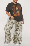 Black Casual Girl Letter Print O Neck Short Sleeve Loose T-Shirts Tops