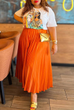 White Casual Girls Print O Neck Short Sleeve Loose T-Shirts Tops