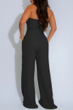 Apricot Sleeveless Backless Keyhole Cutout Knitted Casual Vacation Halter Wide Leg Jumpsuits