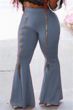 Black Fashion Casual Adult Milk Fiber Solid Patchwork Loose Bottoms