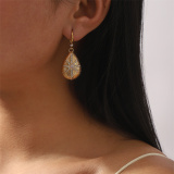 Green Casual Party Water Drop Pendant Rhinestone Decor Dangle Earrings