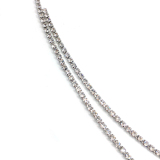 Silver Heart Shaped Charm Rhinestone Decor Belly Waist Chain