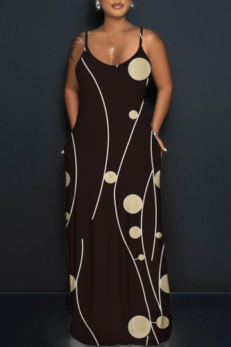 Blue Graphic Print Sleeveless Backless Spaghetti Strap Floor Length Casual Outings Straight Loose Maxi Slip Dresss Blue Graphic Print Sleeveless Backless Spaghetti Strap Floor Length Casual Outings Straight Loose Maxi Slip Dresss