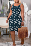 Dark Grey U Neck Sleeveless Knee Length Casual Outings Bodycon Tank Midi Dress