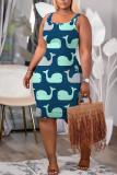 Dark Grey U Neck Sleeveless Knee Length Casual Outings Bodycon Tank Midi Dress
