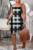 Dark Grey U Neck Sleeveless Knee Length Casual Outings Bodycon Tank Midi Dress