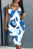 Yellow U Neck Off Shoulder Sleeveless Knee Length Casual Daily Plus Size Bodycon Tank Midi Dresses