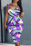 Yellow U Neck Off Shoulder Sleeveless Knee Length Casual Daily Plus Size Bodycon Tank Midi Dresses