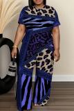 White O Neck Short Sleeve T Shirt and Wide Leg Pants Casual Daily Plus Size Two Piece Trouser Set