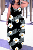 Blue Off Shoulder Sleeveless Backless Spaghetti Strap Floor Length Casual Outings Straight Loose Maxi Slip Dresses