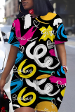 Yellow Red O Neck Short Sleeve T Shirt and High Waist Shorts Casual Outings Two Pieces Short Set