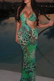 Sexy Leopard Print Hollow Out Sling Dresses
