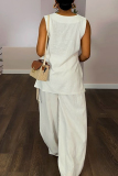 Casual Daily Solid Color Basic V Neck Sleeveless Two Pieces