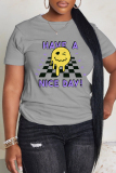 Casual Daily Print Basic O Neck T-Shirts