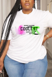 Casual Daily Letter Print Basic O Neck T-Shirts