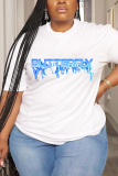 Casual Daily Letter Print Basic O Neck T-Shirts