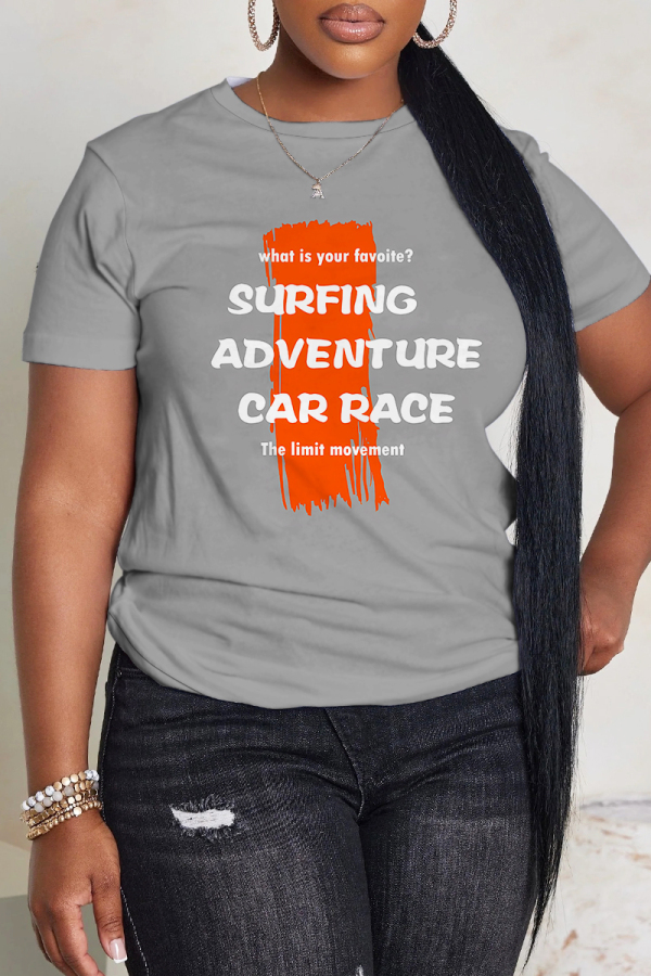 Casual Daily Print Basic O Neck T-Shirts