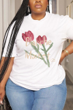 Casual Daily Print Basic O Neck T-Shirts