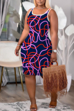 Sexy Casual Daily Print Basic U Neck Vest Dresses