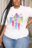 Casual Daily Print Basic O Neck T-Shirts