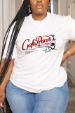Casual Daily Letter Print Basic O Neck T-Shirts