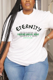 Casual Daily Letter Print Basic O Neck T-Shirts