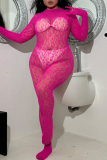 Sexy Hot Solid Color See-Through Backless Lingerie