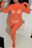 Sexy Hot Solid Color See-Through Backless Lingerie