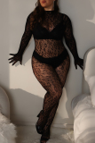 Sexy Hot Solid Color See-Through Backless Lingerie