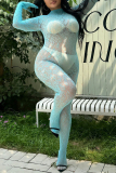 Sexy Hot Solid Color See-Through Backless Lingerie