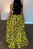 Sexy Casual Vacation Print Patchwork Backless Spaghetti Strap Long Dresses