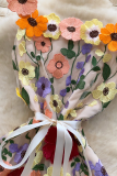 Sexy Flowers Strap Design Sling Dresses
