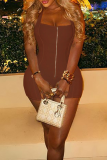 Sexy Solid Color Backless Zipper Halter Skinny Rompers