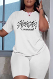 Casual Daily Print Basic O Neck Short Sleeve Two Pieces