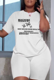 Casual Daily Print Basic O Neck Short Sleeve Two Pieces