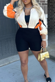 Casual Zipper Zipper Collar Long Sleeve Two Pieces