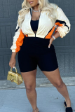 Casual Zipper Zipper Collar Long Sleeve Two Pieces