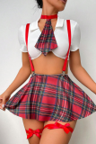 Sexy Plaid Patchwork Lingerie