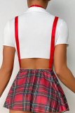 Sexy Plaid Patchwork Lingerie