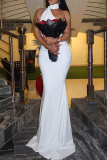 Elegant Solid Color Hollow Out O Neck Long Dresses