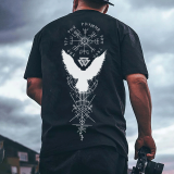 VALKYRIE VINTAGE SPELL RAVEN TOTEM PRINTED MEN'S T-SHIRT