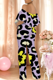 Casual Print Off Shoulder Loose Jumpsuits