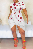 Sexy Print Slit O Neck Wrapped Skirt Dresses