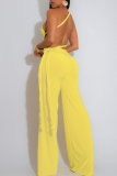 Sexy Solid Color Ruched Strapless Regular Jumpsuits