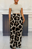 Casual Print Pocket O Neck Short Sleeve Two Pieces