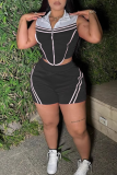Casual Sportswear Solid Color Patchwork Conventional Collar Sleeveless Two Pieces