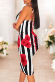 Sexy Print Patchwork Spaghetti Strap Printed Dresses