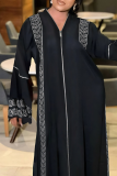 Casual Hot Drill Zipper V Neck Long Plus Size Overcoat