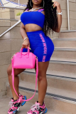 Sexy Letters Patchwork Spaghetti Strap Sleeveless Two Pieces
