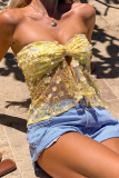 Sexy Solid Color Lace Sequins Strapless Tops